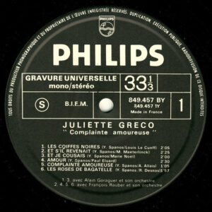 Juliette Gréco <br> Complainte Amoureuse