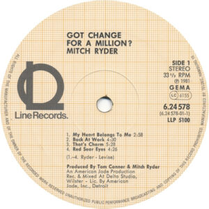 Mitch Ryder <br> Got Change For A Million?