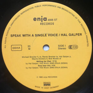 Hal Galper Quintet <br> Speak With A Single Voice